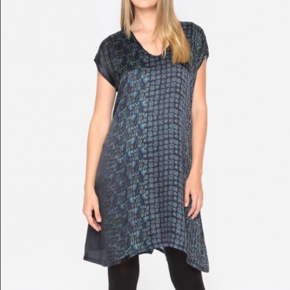Biya Johnny Was Liluse Blue Multi Silk Dress